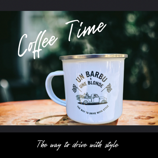 Mug Métal blanc – Un Barbu et Une Blonde