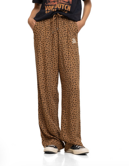 Pantalon Femme Léopard Von Dutch | 100% Viscose Fluide | Un Barbu et Une Blonde