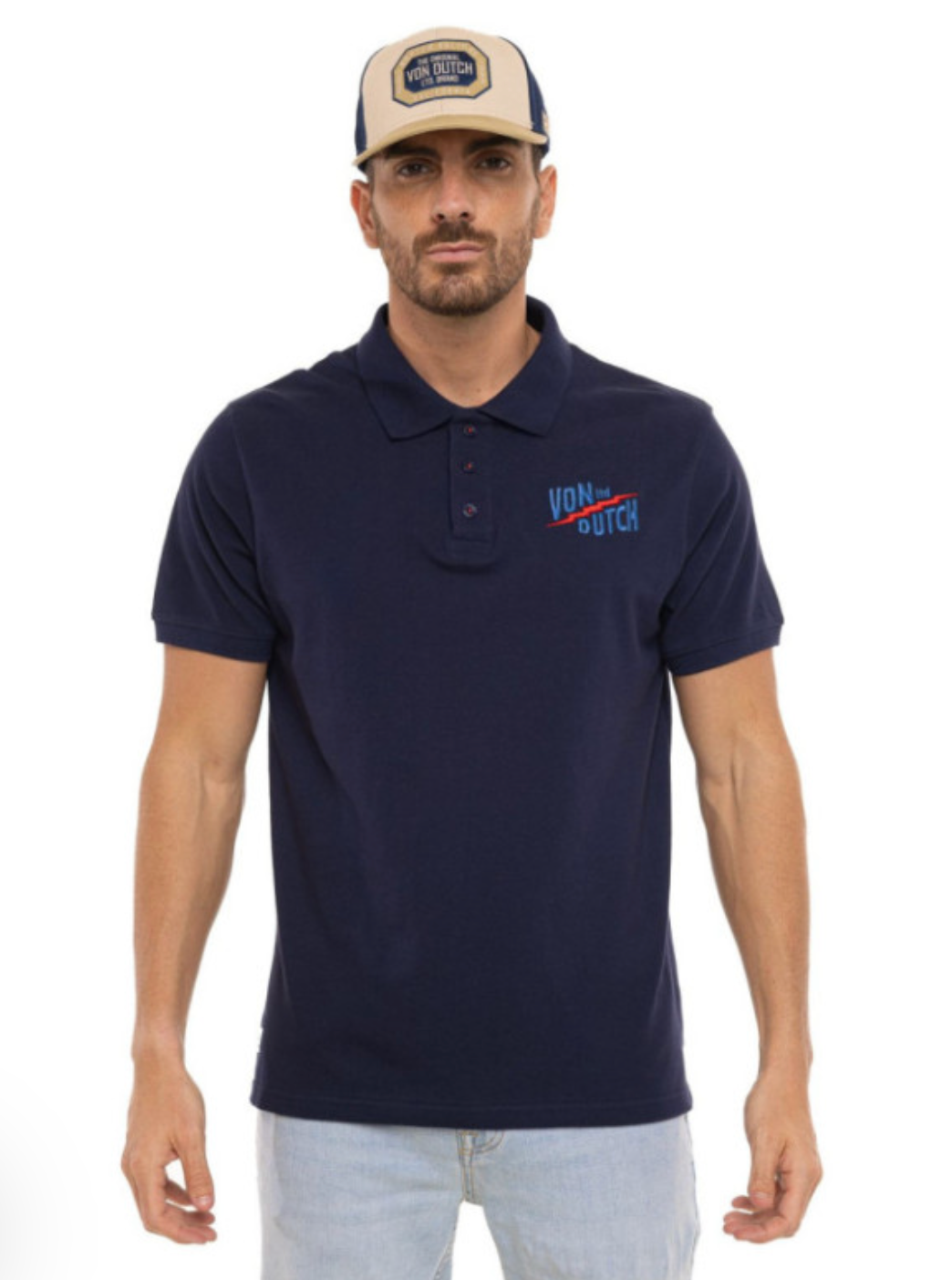 Polo homme Von Dutch bleu marine – Muscle Cars | Un Barbu et Une Blonde
