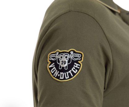 Polo homme Von Dutch kaki Motorcycle Club | Un Barbu et Une Blonde