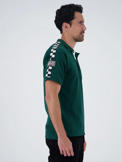 Polo Steve McQueen Vert Racing – Damiers Épaules