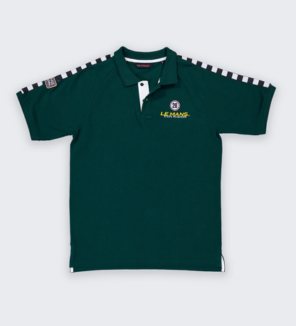 Polo Steve McQueen Vert Racing – Damiers Épaules