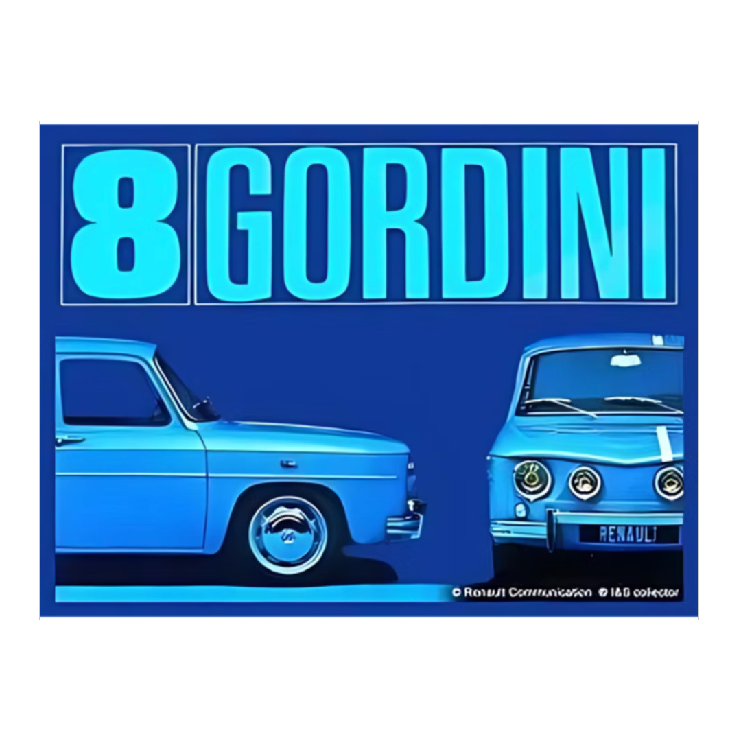 🏎️ Plaque métal Renault 8 Gordini – L’esprit bleu France