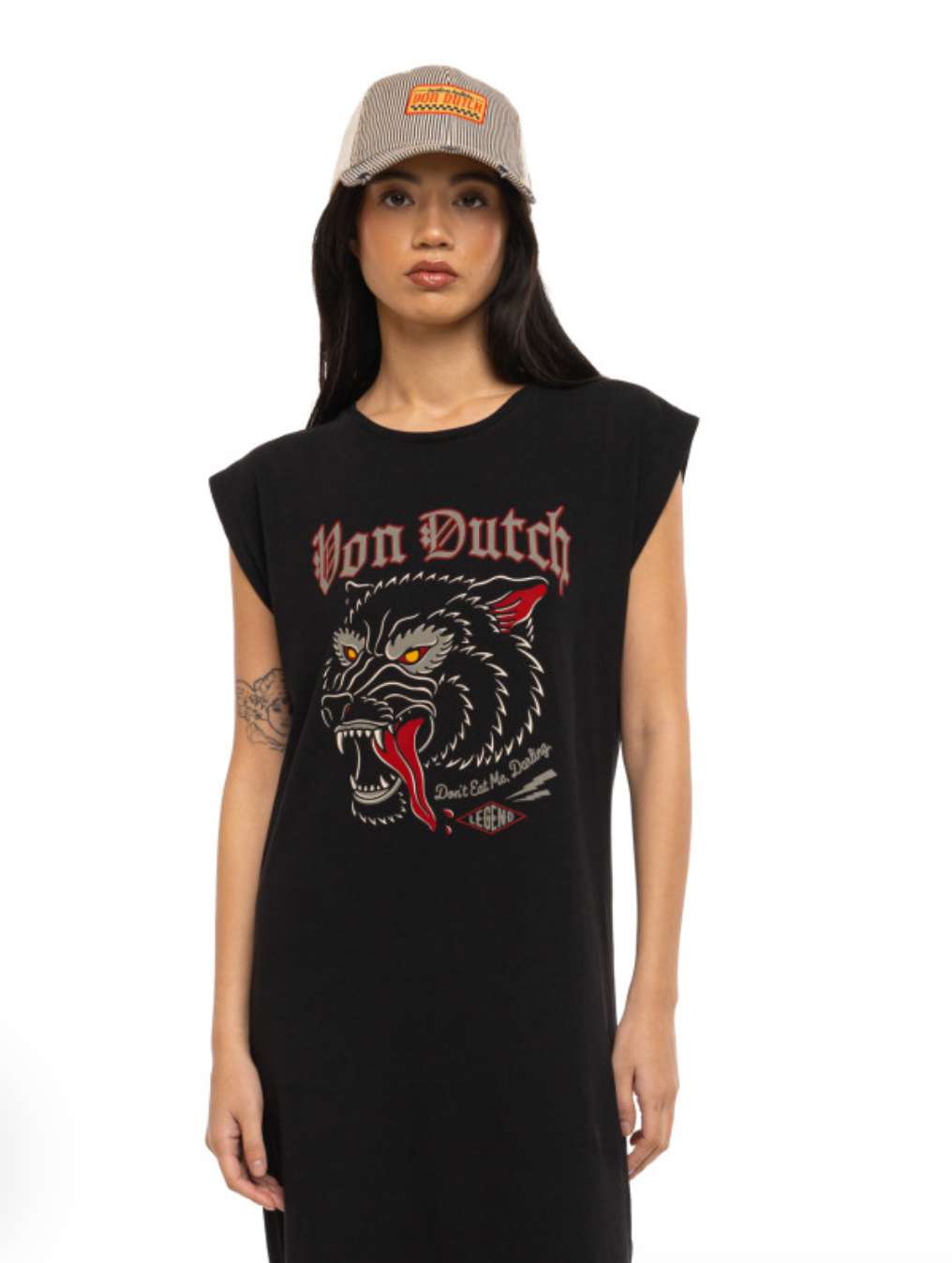Robe t-shirt longue Von Dutch Wolf noire