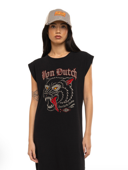 Robe t-shirt longue Von Dutch Wolf noire