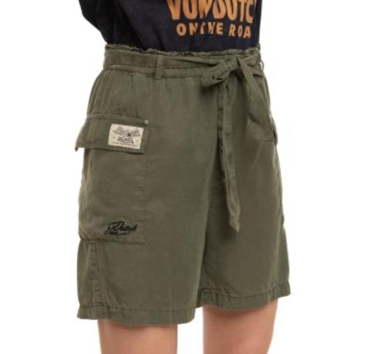 Short cargo femme Von Dutch en Tencel kaki
