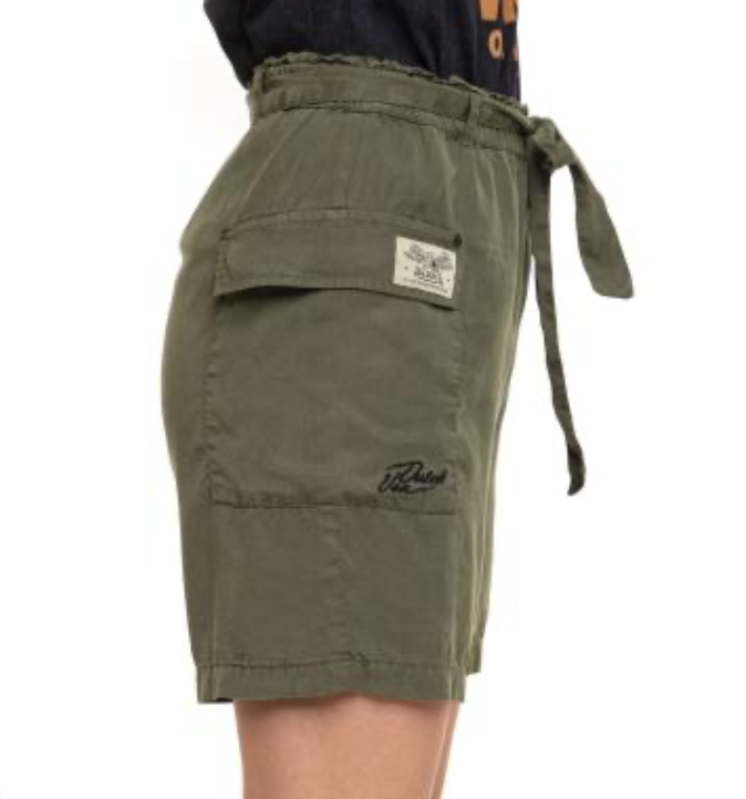Short cargo femme Von Dutch en Tencel kaki