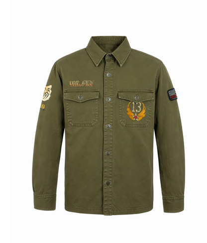 Surchemise Top Gun Saigon Vert Militaire – Tigre & Patchs Aviateur