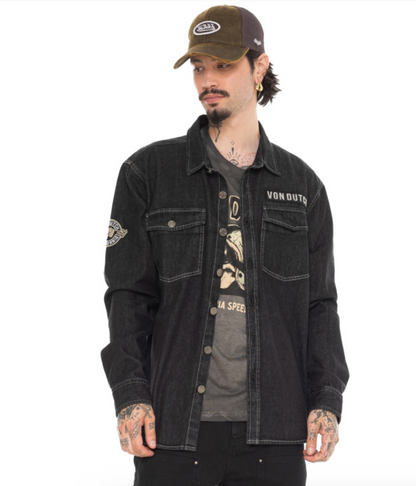 Surchemise Von Dutch en denim noir – Homme