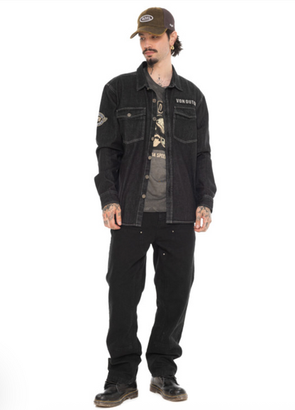 Surchemise Von Dutch en denim noir – Homme