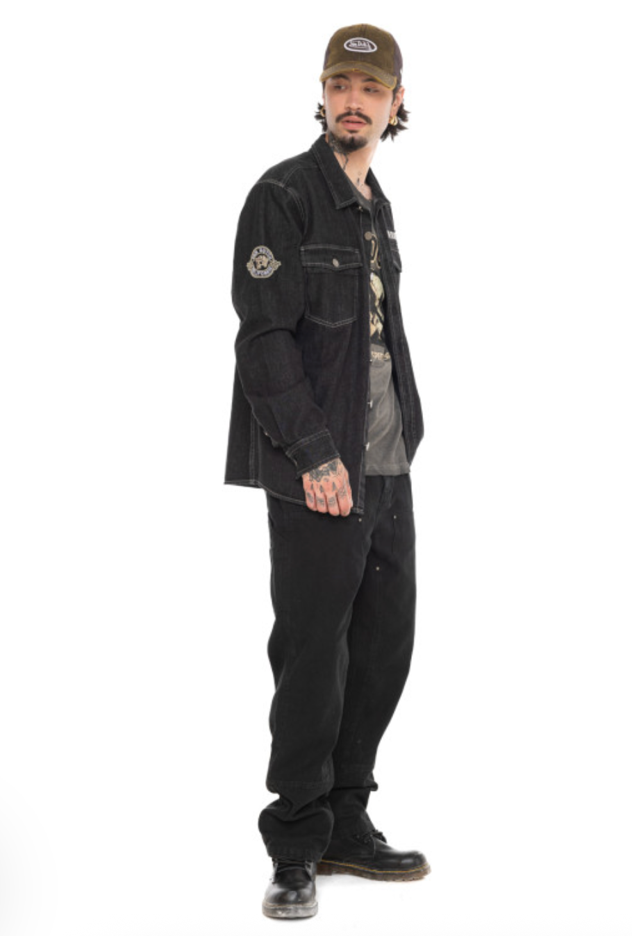 Surchemise Von Dutch en denim noir – Homme
