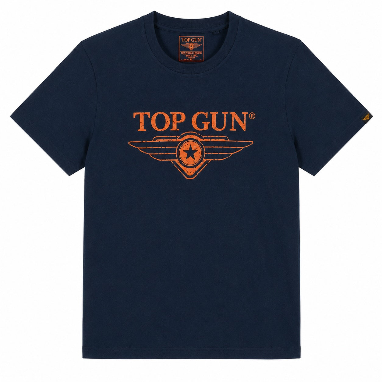 T-shirt homme Top Gun navy & orange – Logo Wings