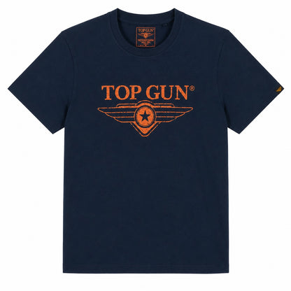 T-shirt homme Top Gun navy & orange – Logo Wings