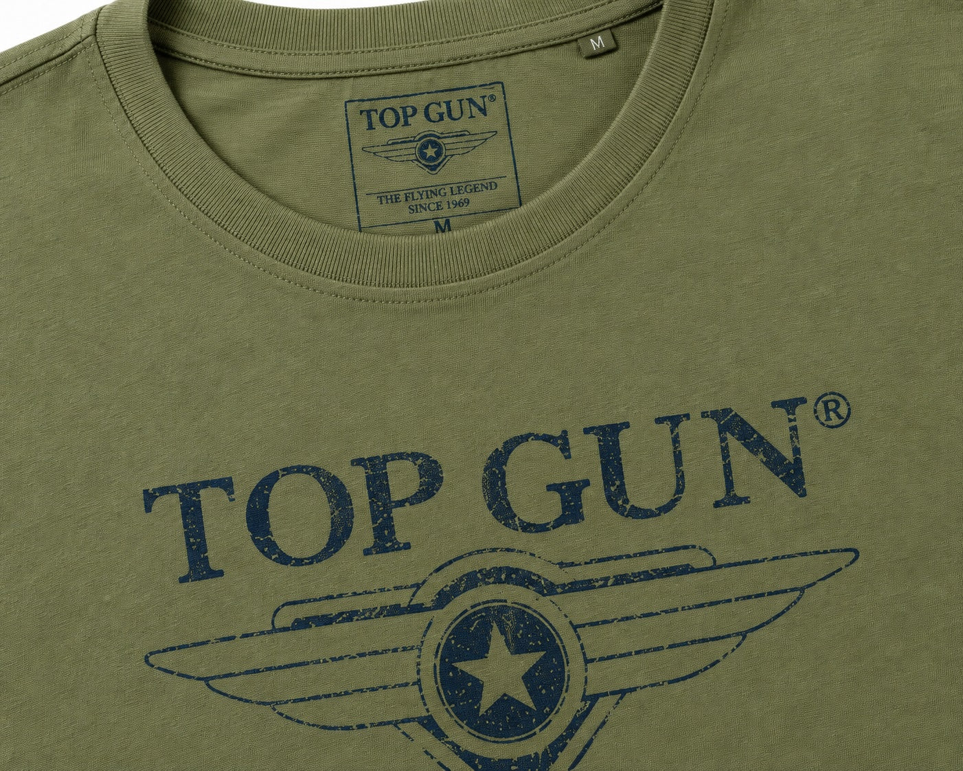 T-shirt homme Top Gun kaki & navy – Logo Wings
