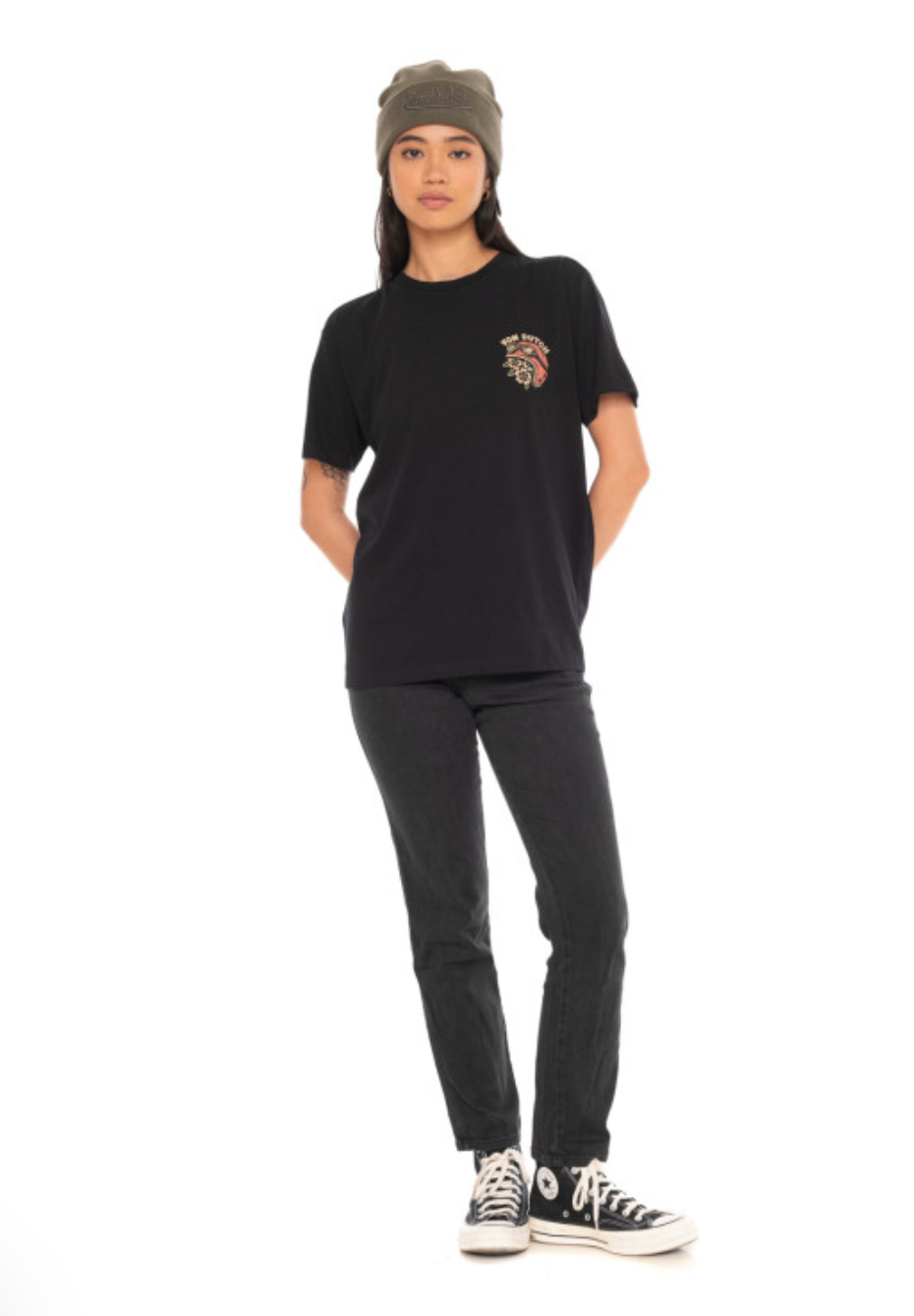 T-shirt Femme Von Dutch Smoke – Noir