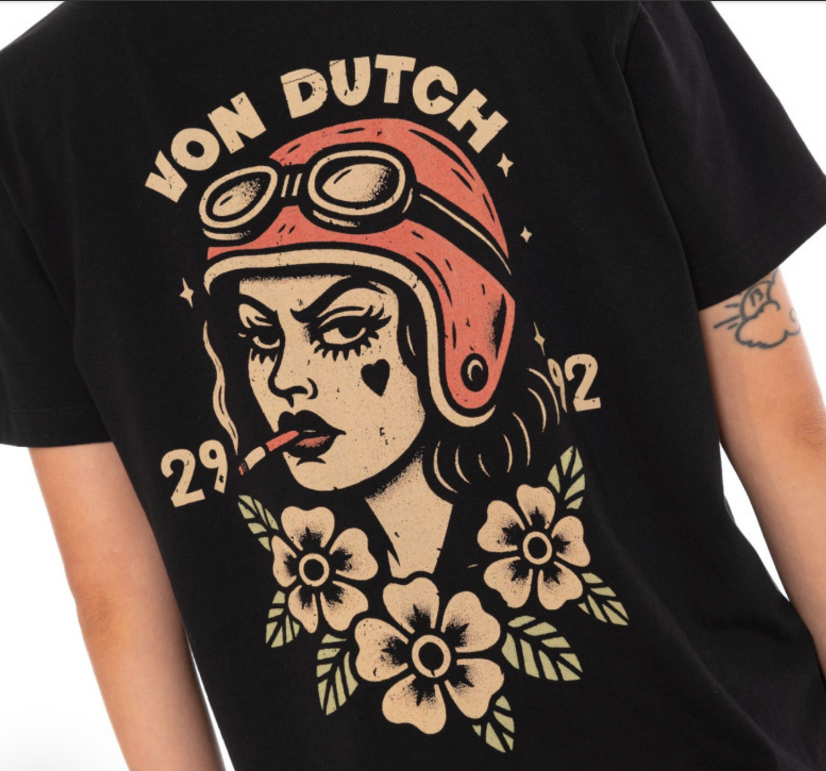 T-shirt Femme Von Dutch Smoke – Noir