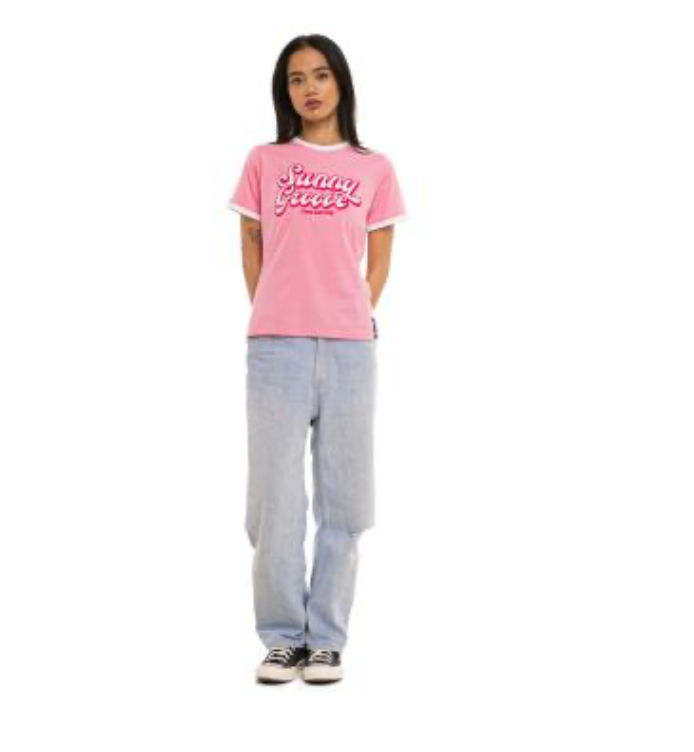 T-shirt Femme Von Dutch Sunny Groove Rose Vintage | Un Barbu et Une Blonde