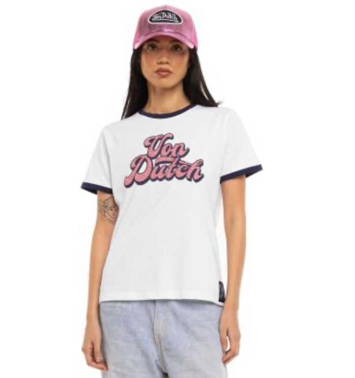 T-shirt Femme Von Dutch Blanc Vintage | Un Barbu et Une Blonde