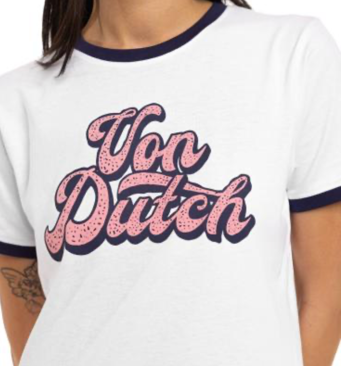 T-shirt Femme Von Dutch Blanc Vintage | Un Barbu et Une Blonde