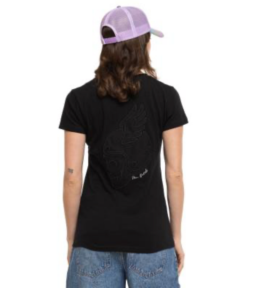 T-shirt Femme Von Dutch Noir Col V Vintage | Un Barbu et Une Blonde
