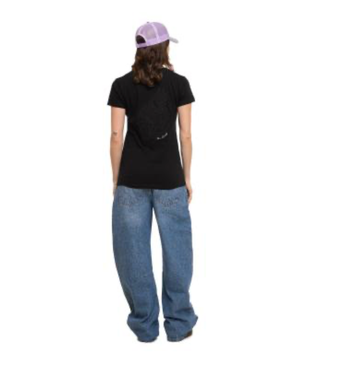 T-shirt Femme Von Dutch Noir Col V Vintage | Un Barbu et Une Blonde