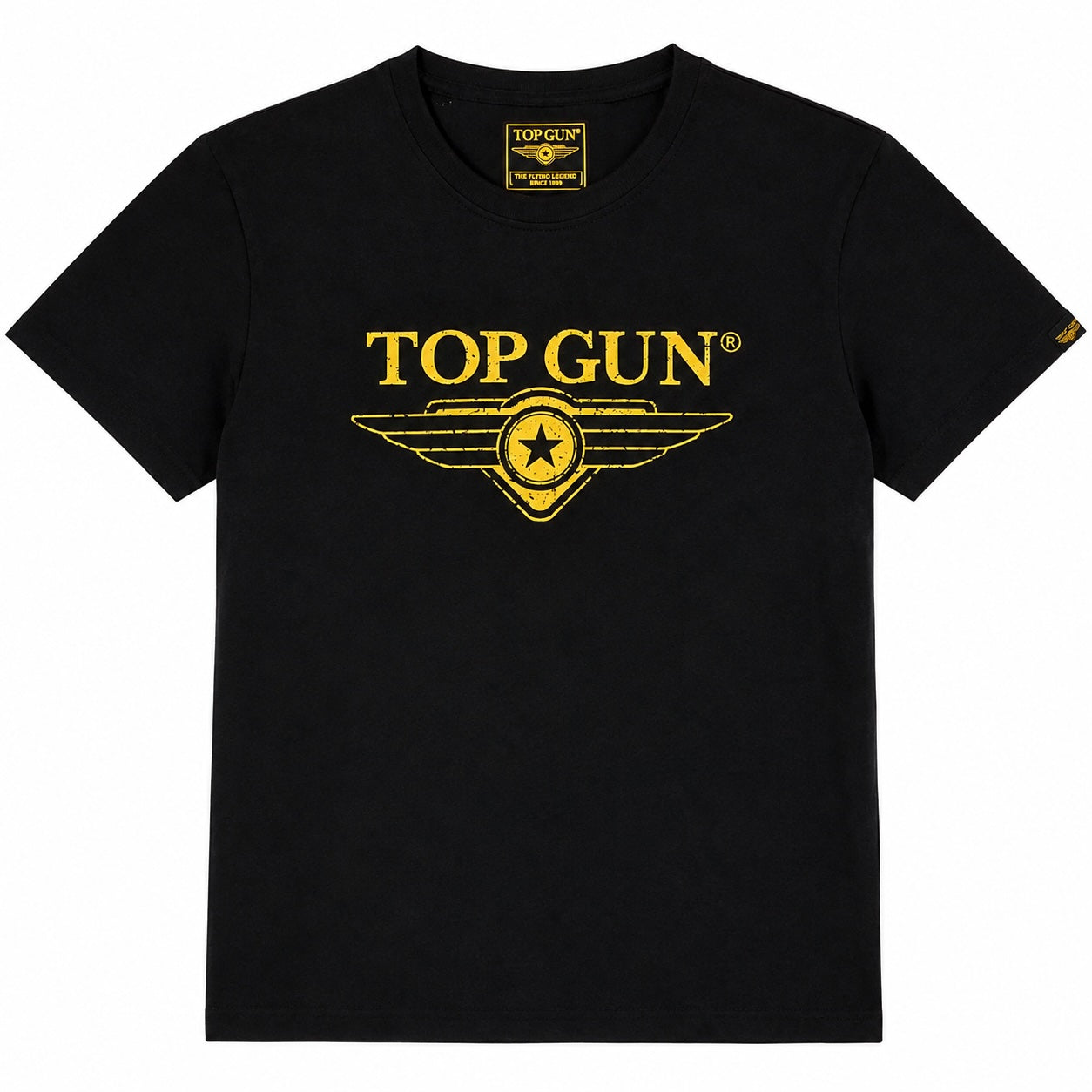 T-shirt homme Top Gun noir & jaune – Logo Wings