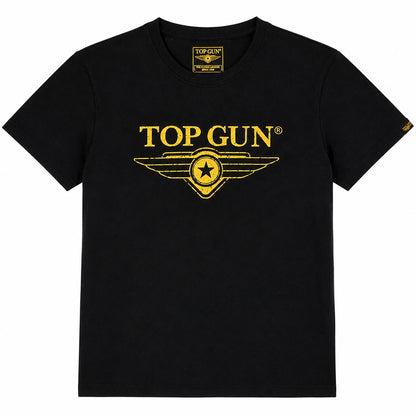 T-shirt homme Top Gun noir & jaune – Logo Wings