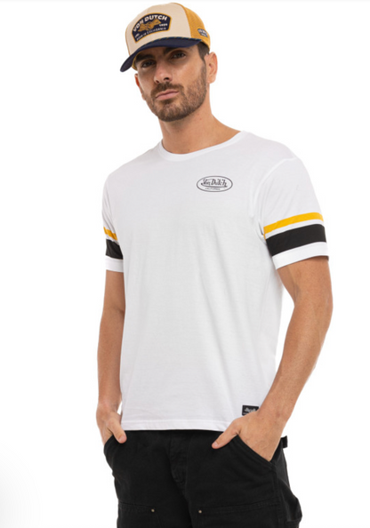 T-shirt Homme Von Dutch Racer Blanc | Un Barbu et Une Blonde