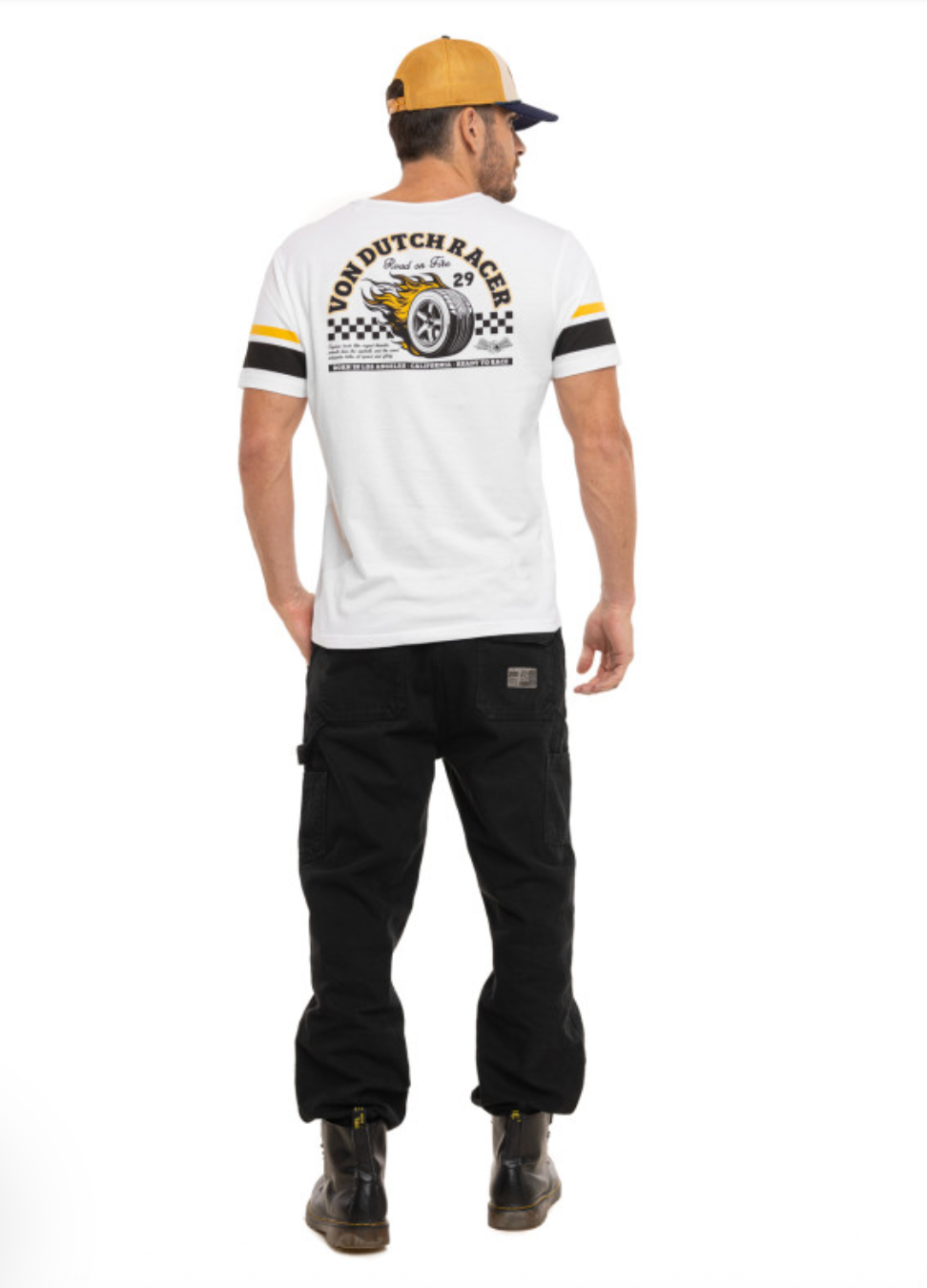 T-shirt Homme Von Dutch Racer Blanc | Un Barbu et Une Blonde