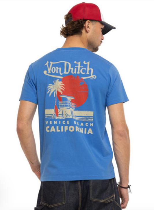 T-shirt Homme Von Dutch Venice Beach California – Bleu
