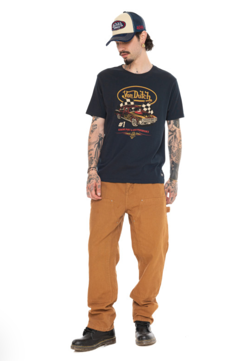 T-shirt Homme Von Dutch #1 – Navy Vintage