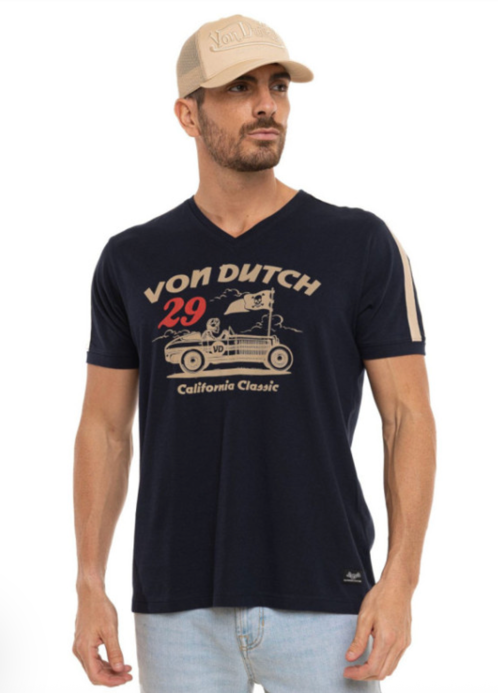 T-shirt Homme Von Dutch California Classic Navy  | Un Barbu et Une Blonde