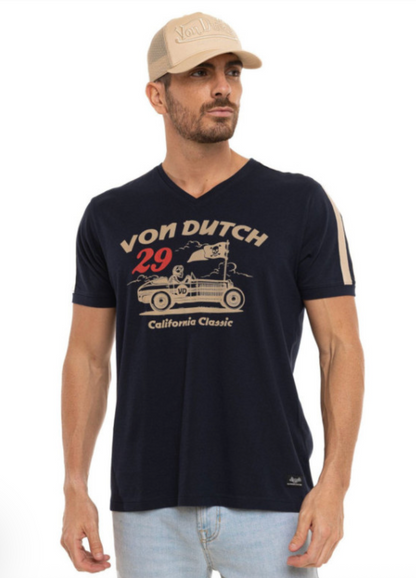 T-shirt Homme Von Dutch California Classic Navy  | Un Barbu et Une Blonde
