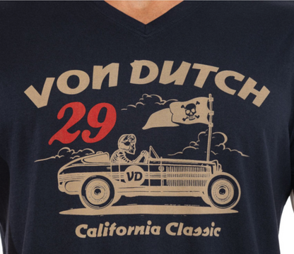 T-shirt Homme Von Dutch California Classic Navy  | Un Barbu et Une Blonde