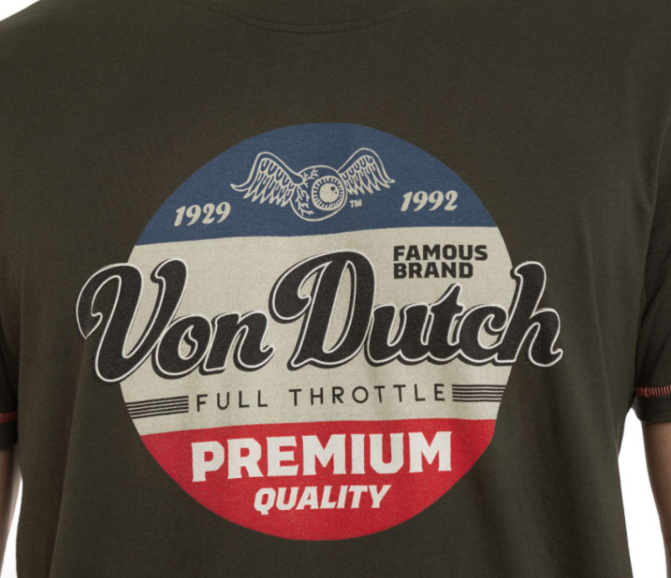 T-shirt Homme Von Dutch Premium Quality Kaki | Un Barbu et Une Blonde