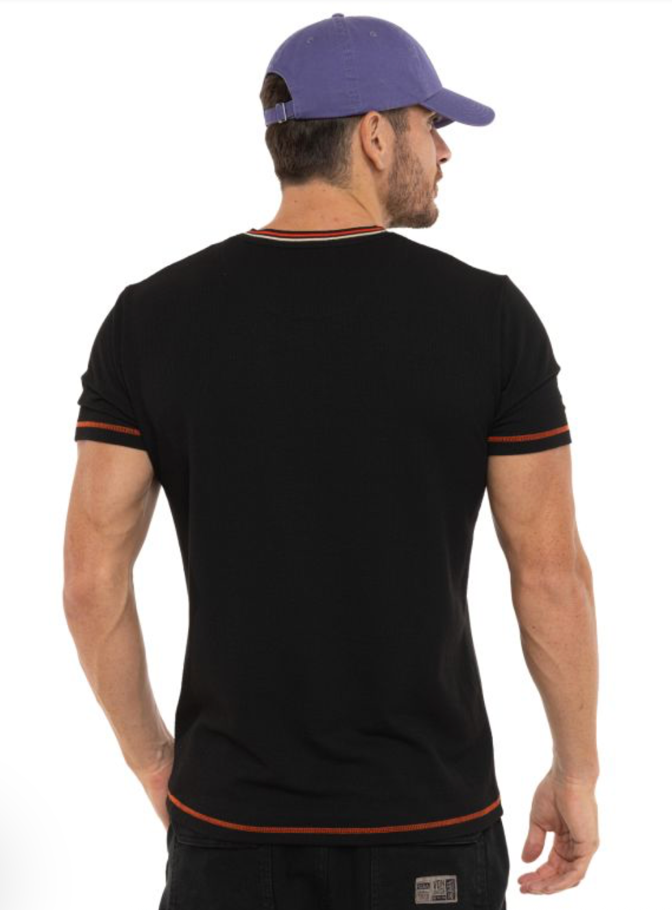 T-shirt Homme Von Dutch Noir Col V Premium | Un Barbu et Une Blonde