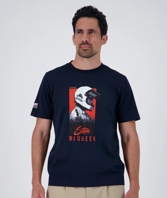 T-shirt Steve McQueen Navy – Casque Racing