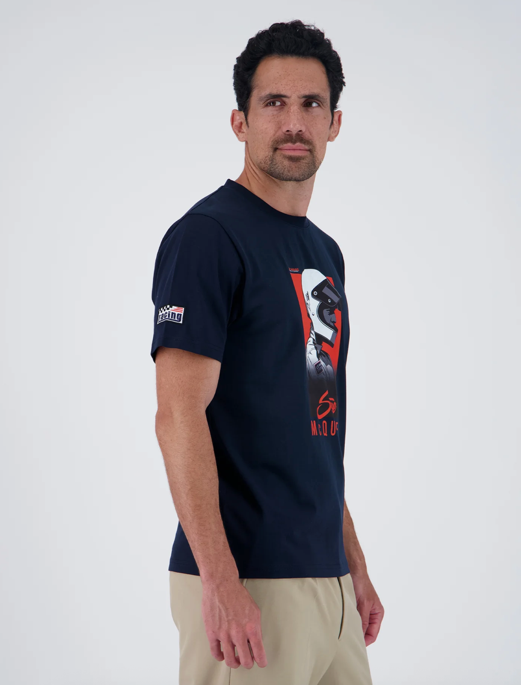 T-shirt Steve McQueen Navy – Casque Racing