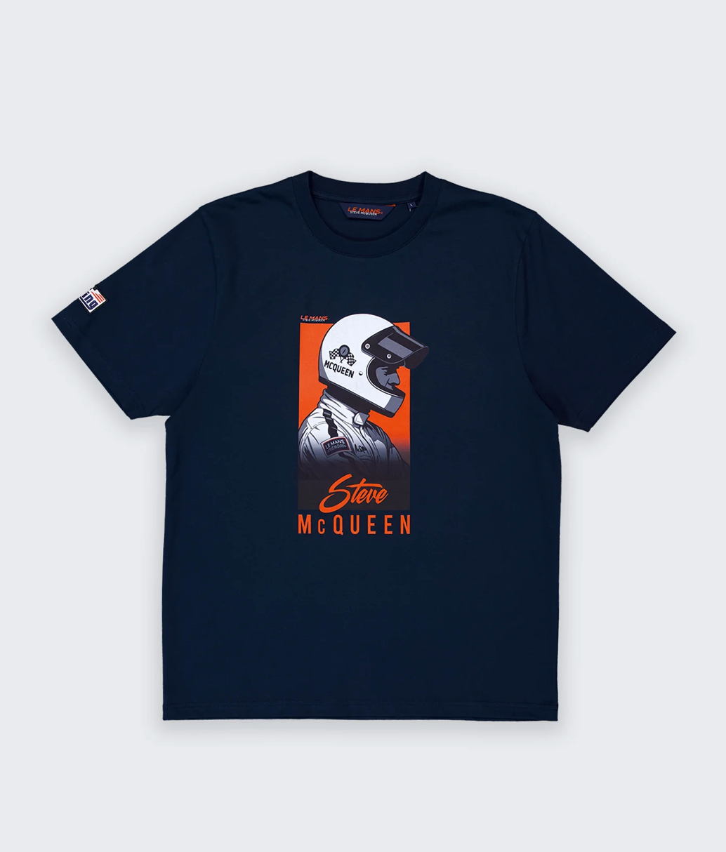 T-shirt Steve McQueen Navy – Casque Racing