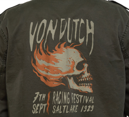 Veste Homme Von Dutch Salt Lake – Kaki avec Capuche amovible