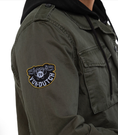 Veste Homme Von Dutch Salt Lake – Kaki avec Capuche amovible