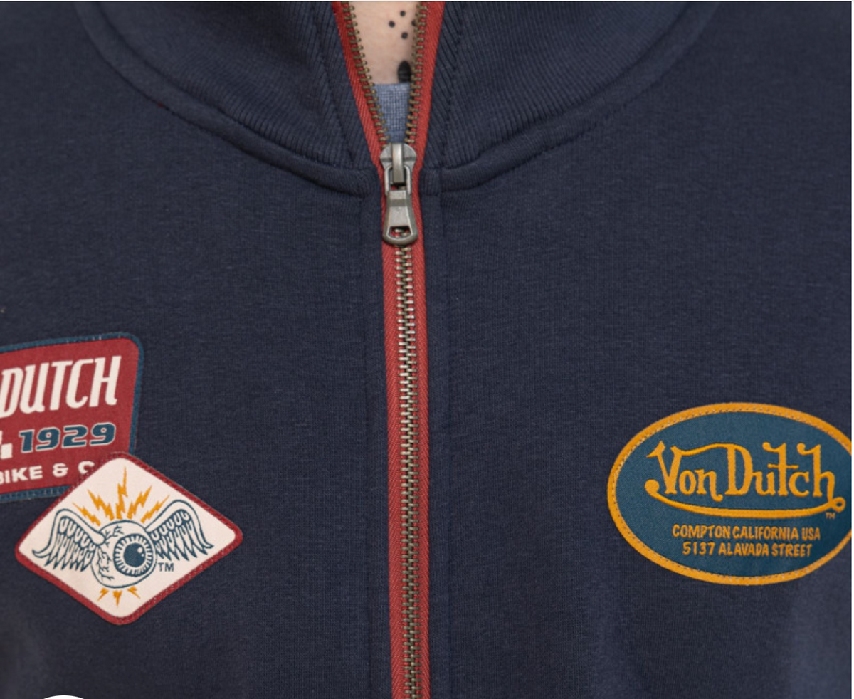 Veste zippée Homme Von Dutch Motor Bike – Navy