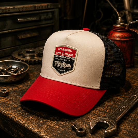 Casquette Un Barbu et Une Blonde - noire/rouge - Vintage Motorsport