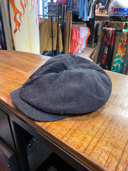 Casquette Gavroche en Tweed Anthracite – Style Vintage