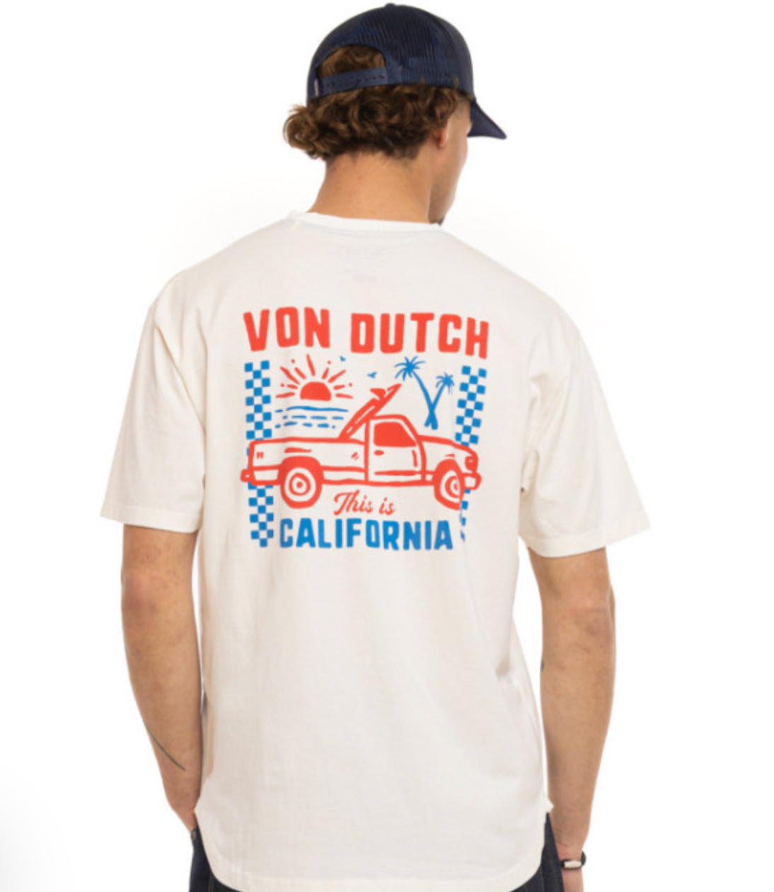 T-shirt Homme Von Dutch This Is California – Écru