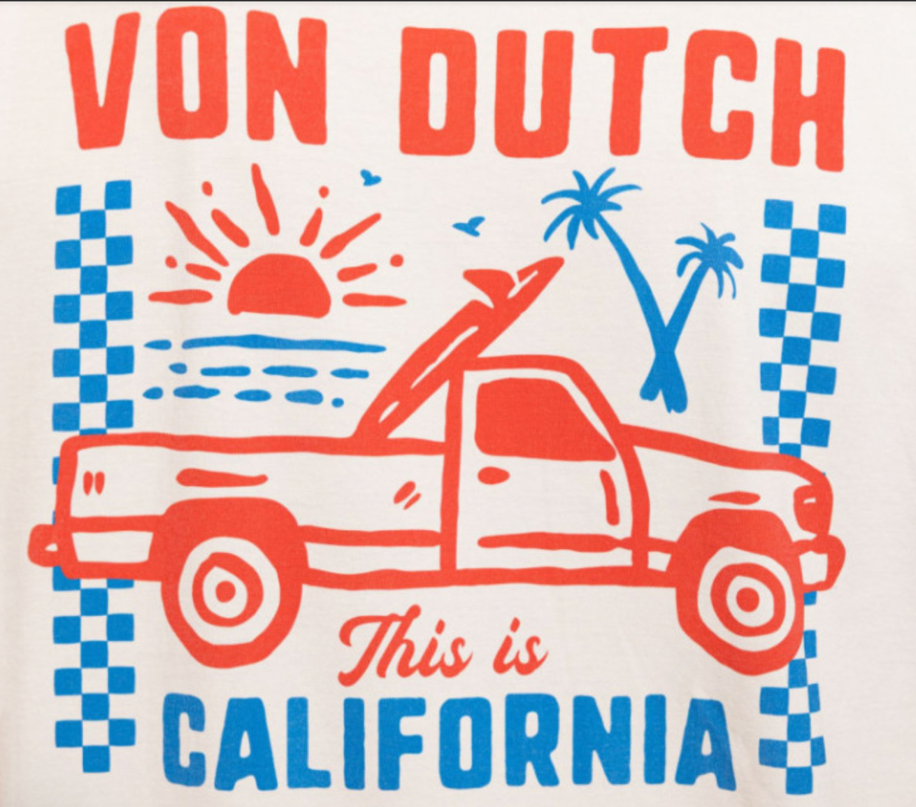 T-shirt Homme Von Dutch This Is California – Écru
