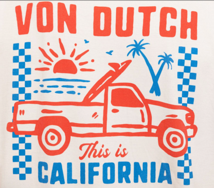 T-shirt Homme Von Dutch This Is California – Écru