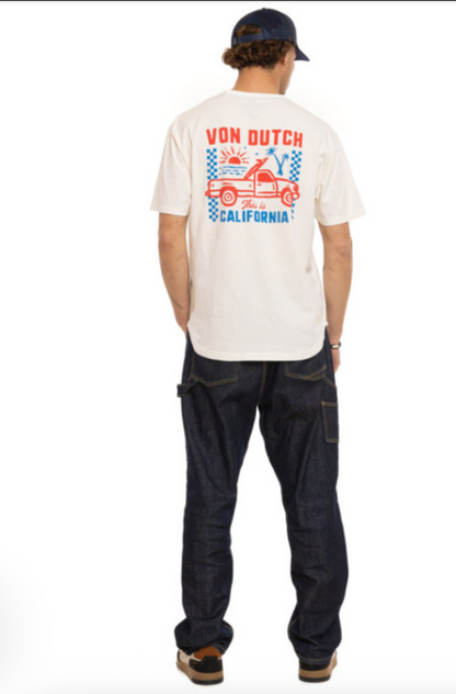T-shirt Homme Von Dutch This Is California – Écru