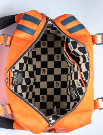 Sac week-end cuir 24h Le Mans orange Baggagerie