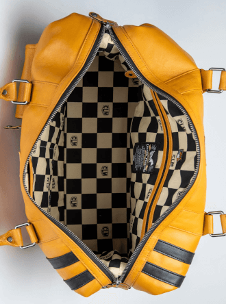 Sac week-end en cuir 24h Le Mans jaune Baggagerie